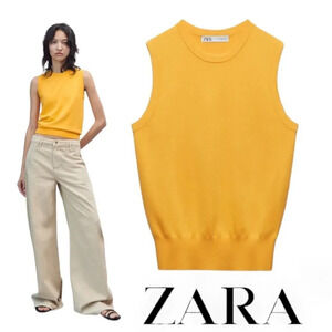 ZARA | Orange | BASIC KNIT TOP